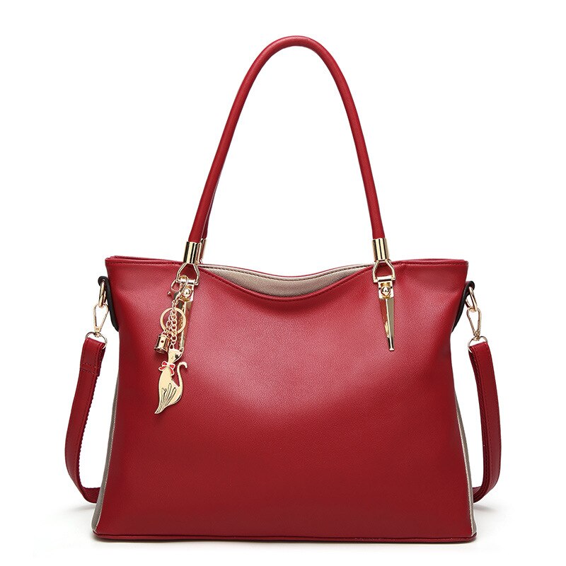 FUNMARDI Luxury Handbags PU Leather Women Bags Designer Brand Top-Handle Bag High Capacity Lady Shoulder Bag Crossbody Bags